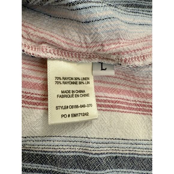 Cloth & Stone Anthropologie Womens Rayon Stripe Blouse/Cover up Size L, EUC - Picture 10 of 11
